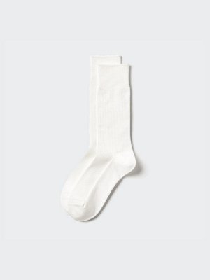 UNIQLO - мужские высокие носки Kanoko из хлопка Supima - 00 WHITE