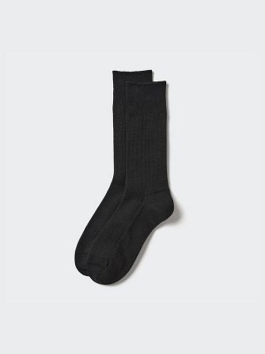 UNIQLO - мужские высокие носки Kanoko из хлопка Supima - 09 BLACK