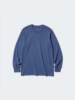 UNIQLO - хлопковая однотонная кофта с круглым вырезом