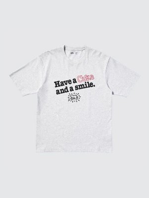 UNIQLO UT - хлопковая футболка из коллаборации Кит Харинг x Сoca-Сola - 03 GRAY