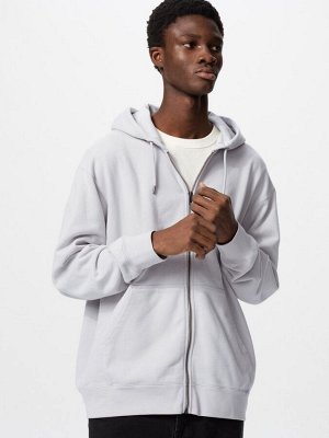 UNIQLO - хлопковая толстовка унисекс с капюшоном - 03 GRAY
