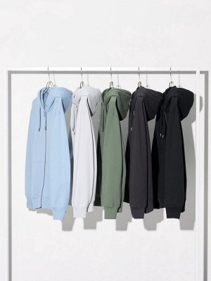UNIQLO - хлопковая толстовка унисекс с капюшоном - 05 GRAY
