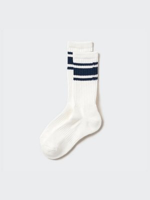 UNIQLO - высокие носки в рубчик для мужчин -  68 BLUE