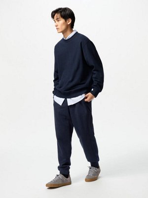 UNIQLO - хлопковый свитшот унисекс с круглым вырезом - 65 BLUE