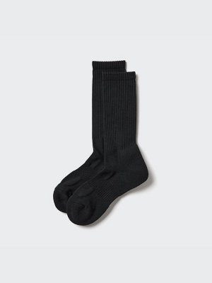 UNIQLO - длинные ребристые носки с дышащей сетчатой структурой -  09 BLACK
