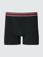 UNIQLO - хлопковые трусы-боксеры с каймой - 09 BLACK