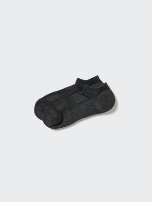 UNIQLO - мужские короткие носки с дышащей сетчатой структурой - 08 DARKGRAY