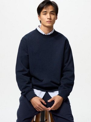 UNIQLO - хлопковый свитшот унисекс с круглым вырезом - 69 NAVY