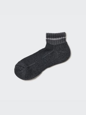 UNIQLO - мужские короткие носки с резинкой средней плотности - 08 DARKGRAY