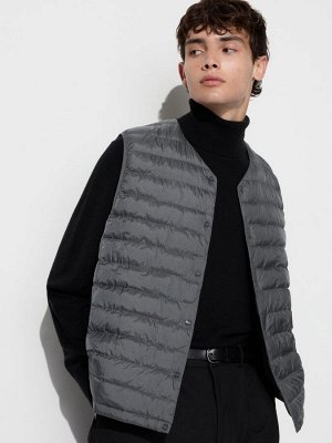 UNIQLO - стёганый легкий жилет Pufftech - 08 DARK GRAY