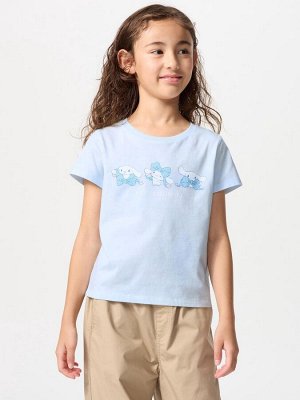 UNIQLO UT - детская хлопковая футболка с персонажами Sanrio - 60 LIGHT BLUE