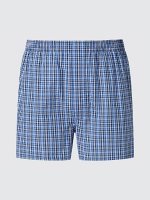 UNIQLO - семейные хлопковые трусы в мелкую клетку - 67 BLUE