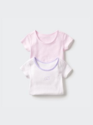 UNIQLO - комплект из 2 детских футболок из хлопка - 71 PURPLE