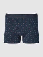 UNIQLO - хлопковые трусы-боксеры с дизайном - 69 NAVY