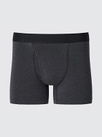 UNIQLO - хлопковые трусы-боксеры в мелкую полоску - 08 DARKGRAY