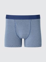 UNIQLO - хлопковые трусы-боксеры в мелкую полоску - 67 BLUE