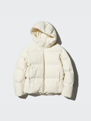 UNIQLO - бесшовная теплая куртка-парка на пуху - 01 OFF WHITE