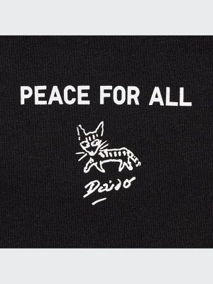 UNIQLO - хлопковая футболка PEACE FOR ALL x Дайдо Морияма - 09 BLACK