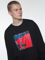UNIQLO - хлопковый лонгслив из коллаборации KAWS + Warhol - 09 BLACK