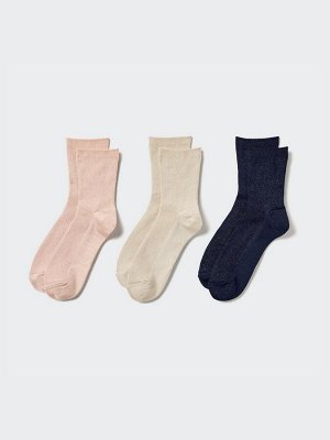 UNIQLO - женские носки с блестками (3 пары) - 10 PINK