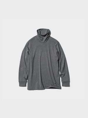 UNIQLO Ultra Warm Heattech - ультра теплый термо-лонгслив с высоким воротником - 01 OFF WHITE