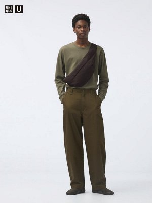 UNIQLO - широкие брюки-чинос - 38 DARKBROWN