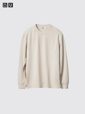 UNIQLO U — хлопковая кофта AIRism с круглым вырезом - 00 WHITE