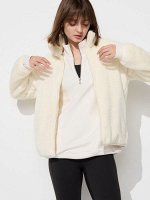 UNIQLO - пушистая флисовая куртка на молнии - 01 OFF WHITE