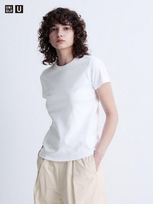 UNIQLO - футболка стандартного кроя с круглым вырезом - 00 WHITE
