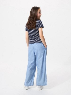 UNIQLO - широкие джинсы на резинке для девочек - 63 BLUE