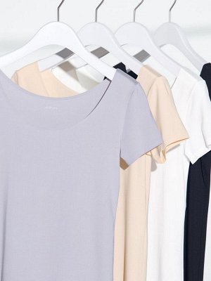UNIQLO Airism - футболка с U-образным вырезом - 31 BEIGE