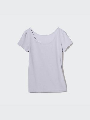 UNIQLO Airism - футболка с U-образным вырезом - 31 BEIGE