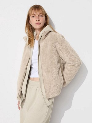 UNIQLO - пушистая флисовая куртка на молнии - 30 NATURAL