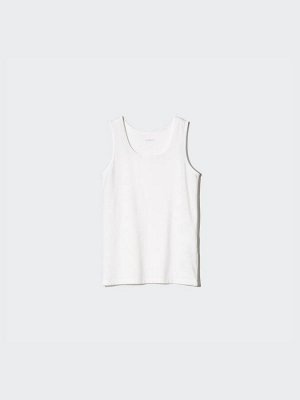 UNIQLO AIRism - детская майка из смесового хлопка - 00 WHITE
