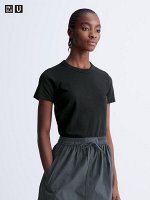 UNIQLO - футболка стандартного кроя с круглым вырезом - 09 BLACK