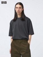 UNIQLO - хлопковая футболка оверсайз AIRism - 07 GRAY