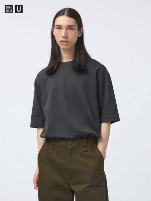 UNIQLO - хлопковая футболка оверсайз AIRism - 07 GRAY