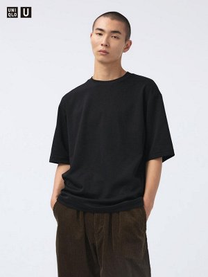 UNIQLO - хлопковая футболка оверсайз AIRism - 09 BLACK