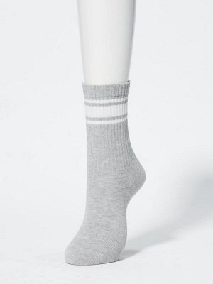 UNIQLO - женские носки в рубчик из смесового хлопка (3 пары) - 03 GRAY