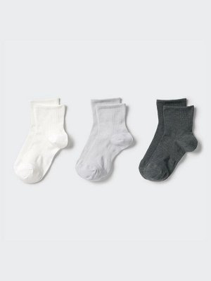 UNIQLO - тонкие спортивные носки для женщин (3 пары) - 01 OFFWHITE