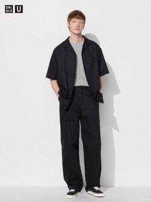 UNIQLO - широкие брюки чинос увеличенной длины - 09 BLACK