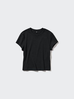UNIQLO - базовая женская футболка - 09 BLACK