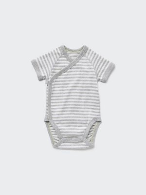UNIQLO - хлопковое боди с коротким рукавом в полоску