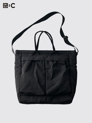 UNIQLO - большая сумка 2way с внешними карманами - 09 BLACK