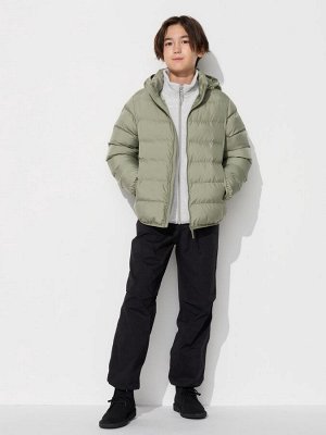UNIQLO - теплая детская куртка с капюшоном - 09 BLACK