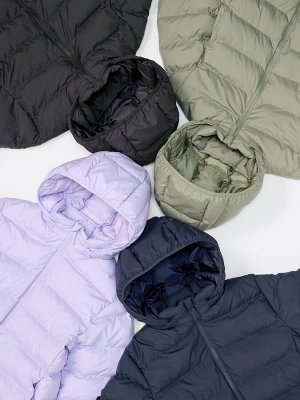 UNIQLO - теплая детская куртка с капюшоном - 09 BLACK