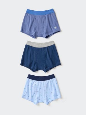 UNIQLO - детские трусы-боксеры из хлопка (3 шт.) - 63 BLUE