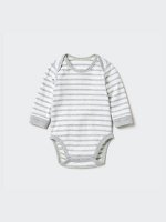 UNIQLO - хлопковое боди с длинным рукавом в полоску