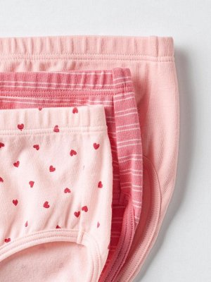 UNIQLO - комплект из 3 хлопковых трусиков для девочек - 11 PINK