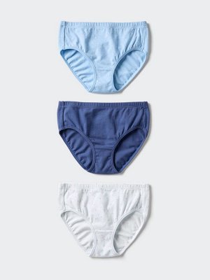 UNIQLO - комплект из 3 хлопковых трусиков для девочек - 61 BLUE